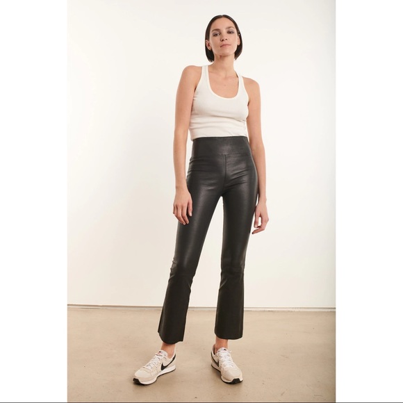 SPRWMN Pants - SPRWMN Leather Ankle Flare Legging
